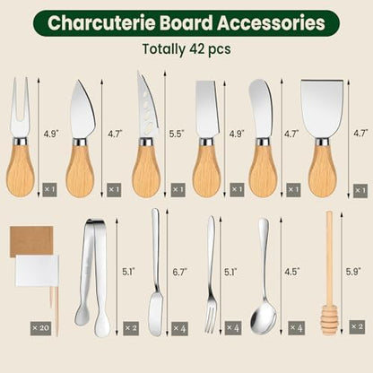 23 Pieces Charcuterie Board Accessories Cheese Spreader Knife Set