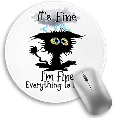 Funny Work Mouse Pad, Small Round Mousepad for Desk, Laptop