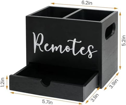 Remote Control Holder, Wooden TV Controller Holder, Desk Organizer