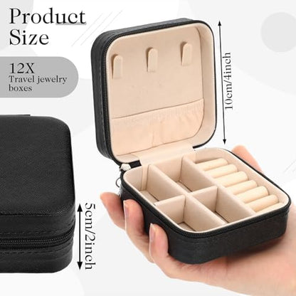 MAQUITA 12 Pcs Mini Travel Jewelry Case Bridesmaid Proposal Gift Boxes