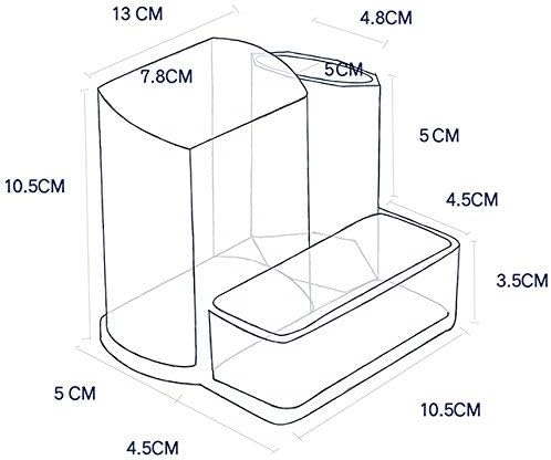Sooyee Acrylic Desk Supplies Cosmetic Organizer Holder, 3 Compartment