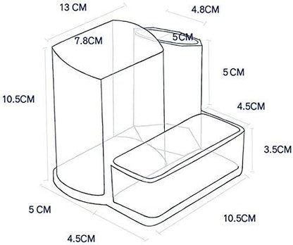 Sooyee Acrylic Desk Supplies Cosmetic Organizer Holder, 3 Compartment