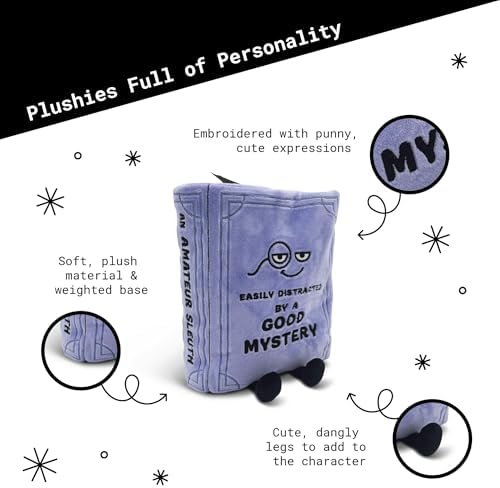 Punchkins Book Plushie - Easily Distracted by a Good Mystery, Gift for