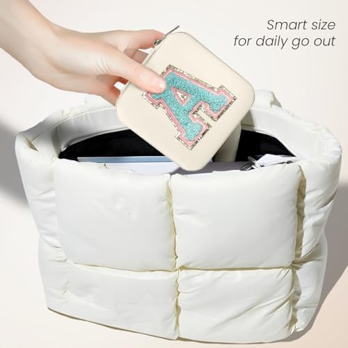 SANDJEST Personalized Jewelry Box, White Travel Jewelry Box with