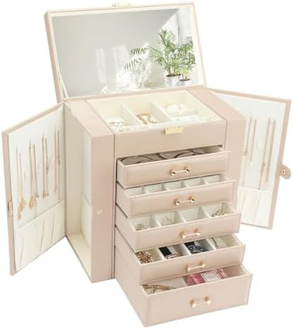 Large Jewelry Holder Organizer, 6 Layer Jewelry Box for Women Jewelry