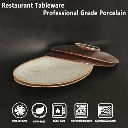 Ceramic Serving Platters, Dinner Plate Set of 2, Large Serving Tray