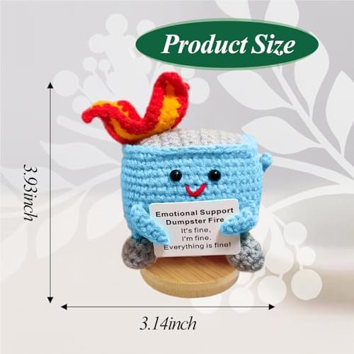 Emotional Support Dumpster Fire, Positive Crochet Gifts for Women
