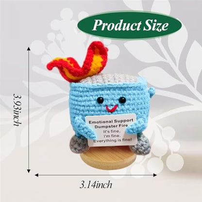 Emotional Support Dumpster Fire, Positive Crochet Gifts for Women