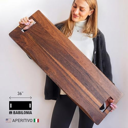 Extra Large Charcuterie Board Acacia, Reversible Long Wooden Tray