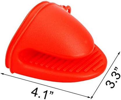 2 Pairs Mini Oven Gloves Silicone Oven Mitts Red and Blue