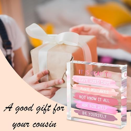 Mental Health Decor - Pink Office Decor Ornaments Teacher Desk