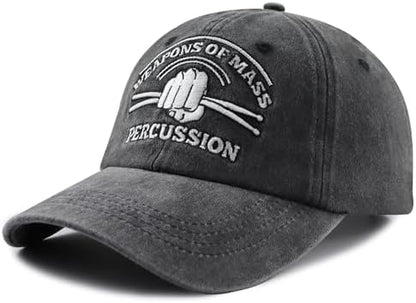 Weapons of Mass Percussion Hats for Men Women, Funny Cotton Drummer