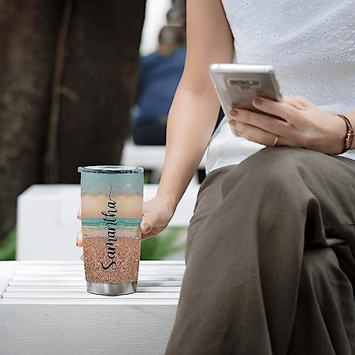 Personalized Summer Beach Vacation 20oz Stainless Steel Tumbler