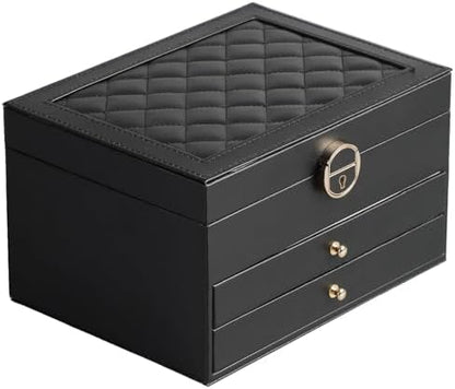 GUOER Jewelry Box for Women Girls, 3 Layers Large Jewelry Organizer