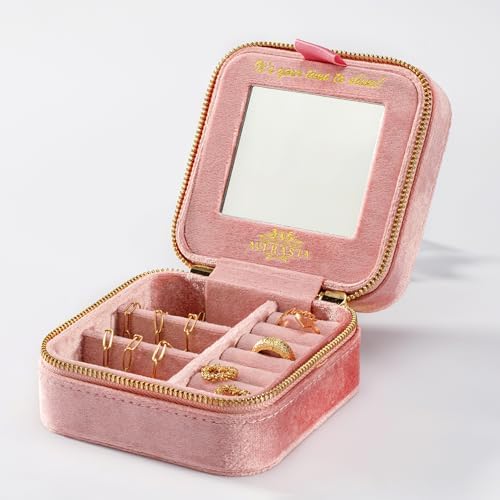 Luxury Travel Jewelry Case - Plush Velvet Jewelry Box - Travel Jewelry