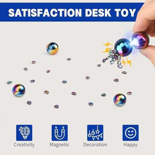 30PCS Magnet Rainbow Rock Stone Fidget Toys for Adults, Magnets for