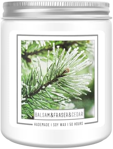 Homsolver 7OZ Balsam Fir Pine Candle, Christmas Scented Candles