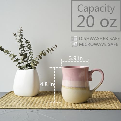 Bosmarlin Large Ceramic Coffee Mug, 20 Oz, Big Tea Cup for Office and