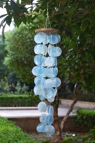 28" Blue Capiz Shell Wind Chime