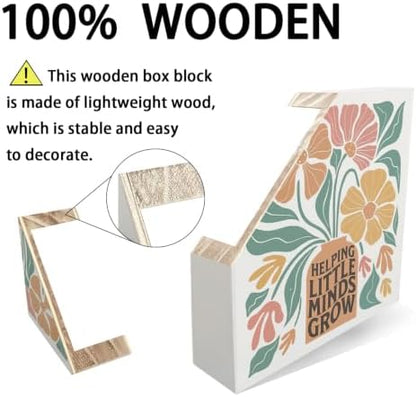 Boho Floral Teacher Wooden Box Sign Decor,Teacher Appreciation Gifts