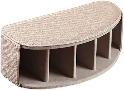 Leather TV Remote Control Holder with 5 Compartments Remote Caddy