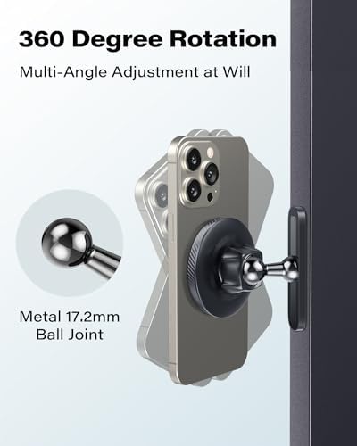 APPS2Car Gym Magnetic Phone Holder, Aluminum Alloy Base & Ball Joint