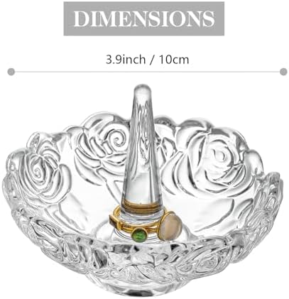 H&D HYALINE & DORA Crystal Ring Holder Dish and 4”Clear Crystal Ring