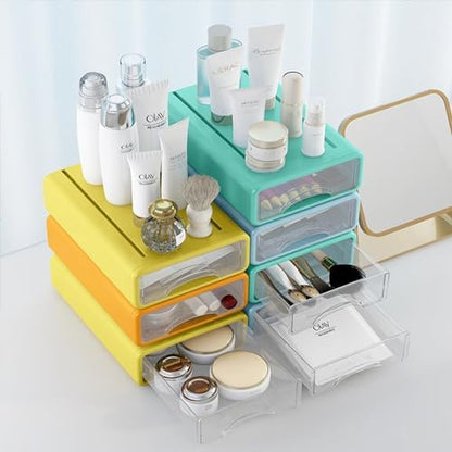 Desk Organizer with Drawers, Stackable Storage Drawers with