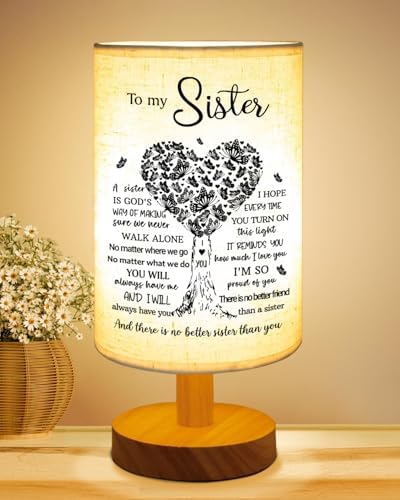 Sisters Gifts from Sister, to Sister Fabric Table Lamp, Wedding Gifts