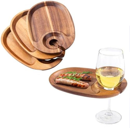 Wine Appetizer Plates, Acacia Mini Cheese Charcuterie Boards