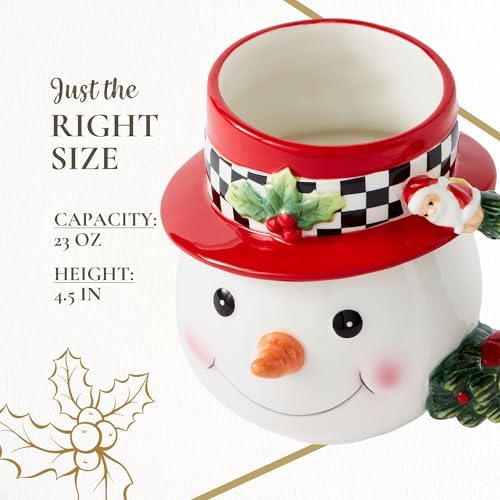 Spode Christmas Tree Snowman Toby Mug - Dolomite & Holiday Design