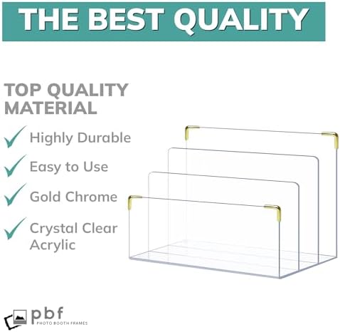 pbf Acrylic File Holder | Clear File Organizer for Desk w/ Gold