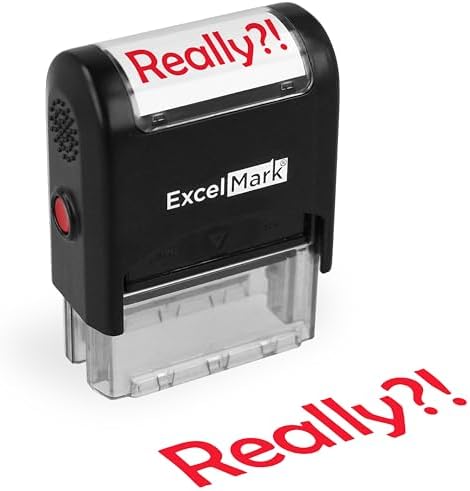 ExcelMark Self-Inking Novelty Message Stamp - Really?! - Red Ink