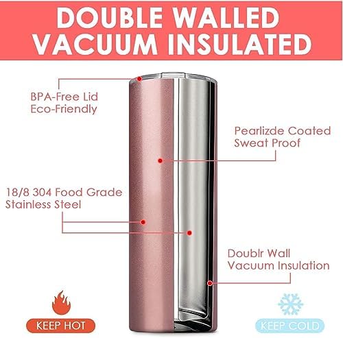 Tumbler with Straw and Lid, Insulated Coffee Travel Mug Tumbler 20 oz