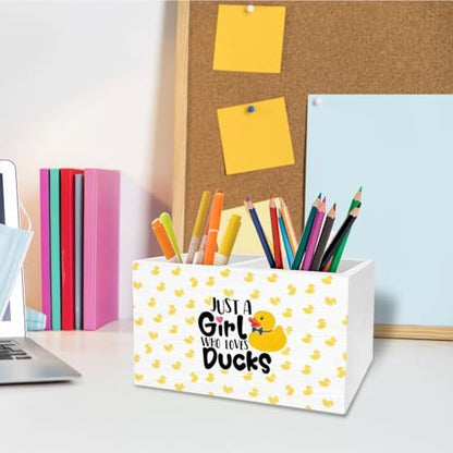 Yellow Duck Pen Holder for Desk, Gifts for Duck Lovers Pencil