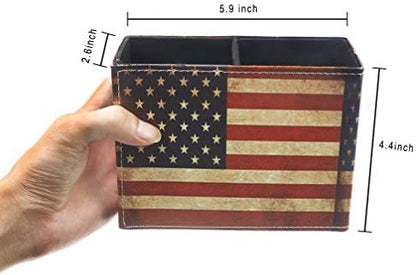 DreamsEden Pen Holder, Vintage American Flag Pencil Cup Desktop Pen