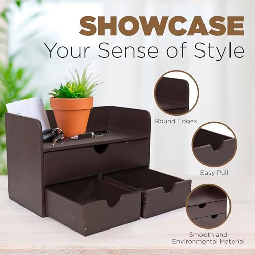 Besti Wooden Office Desk Organizer - Organizing Tool for Desktop