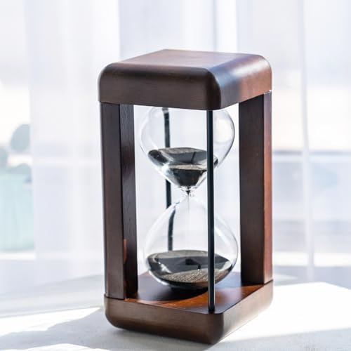 Large Premium Walnut Hourglass,60 Minutes Sand Timers,Hour Glass with