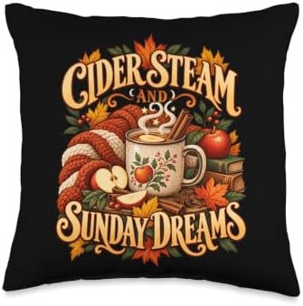 Cider Steam and Sunday Dreams Fall Autumn Throw Pillow