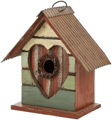 Glitzhome Bird House for Outdoor, 8.75" H Decorative Pet Cottage