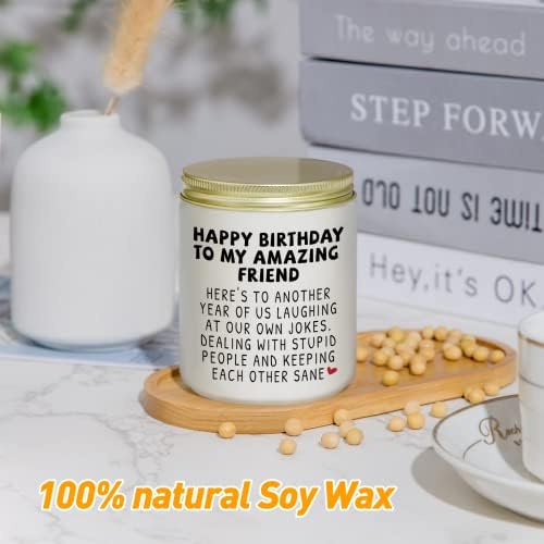 Jonico Happy Birthday Gifts for Women Best Friend, Lavender Candle