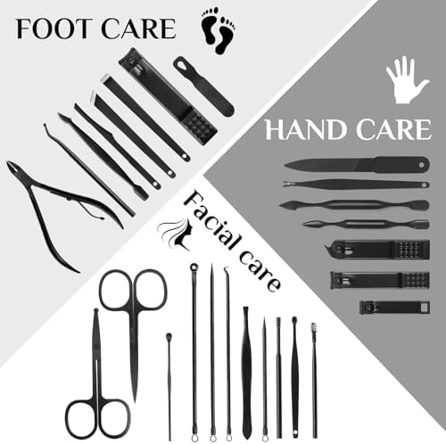 MINKINH Nail Clippers Set Manicure Pedicure Kit, 26-Piece Stainless