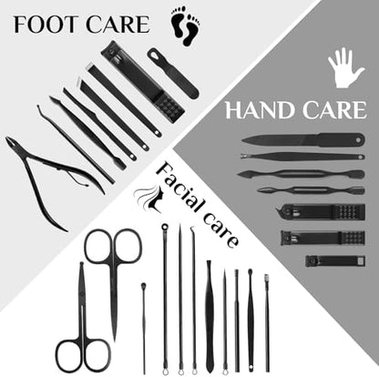 MINKINH Nail Clippers Set Manicure Pedicure Kit, 26-Piece Stainless