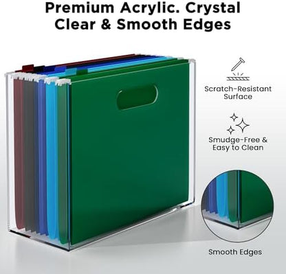 File Organizer for Desk - This Acrylic Storage Box is great for Office