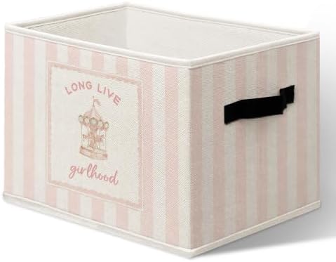 Trendy Pink Nursery Decor Storage Box Organizer Bins for Girls