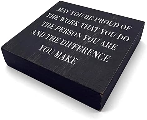 Inspirational Desk Decor Wooden Box Sign Thank You Employee Gift