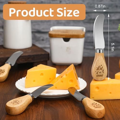 Teenyyou 10 Pcs Christmas Cheese Spreader Knives, 5.1" Stainless Steel