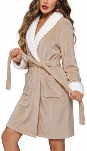 Ekouaer Soft Robes for Women Fluffy,Warm Fleece Robe,Cozy Plush