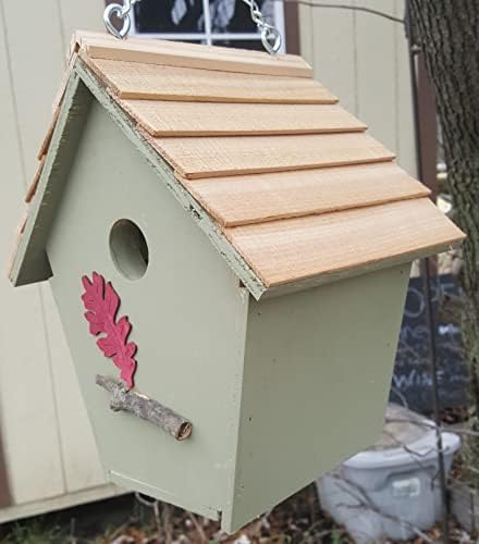 Cabin Bird House - Sage