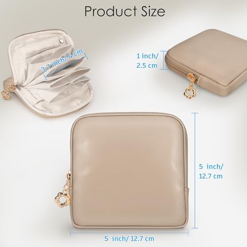 SITHON Small Travel Jewelry Case with Ring Holder, Mini Jewelry Pouch